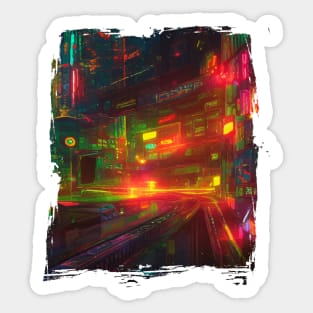 Japan Neon City Lights Sticker